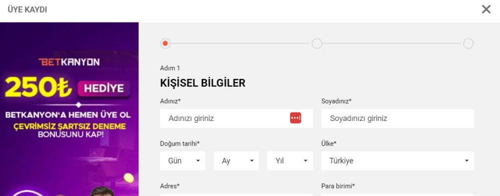 Betkanyon giriş
